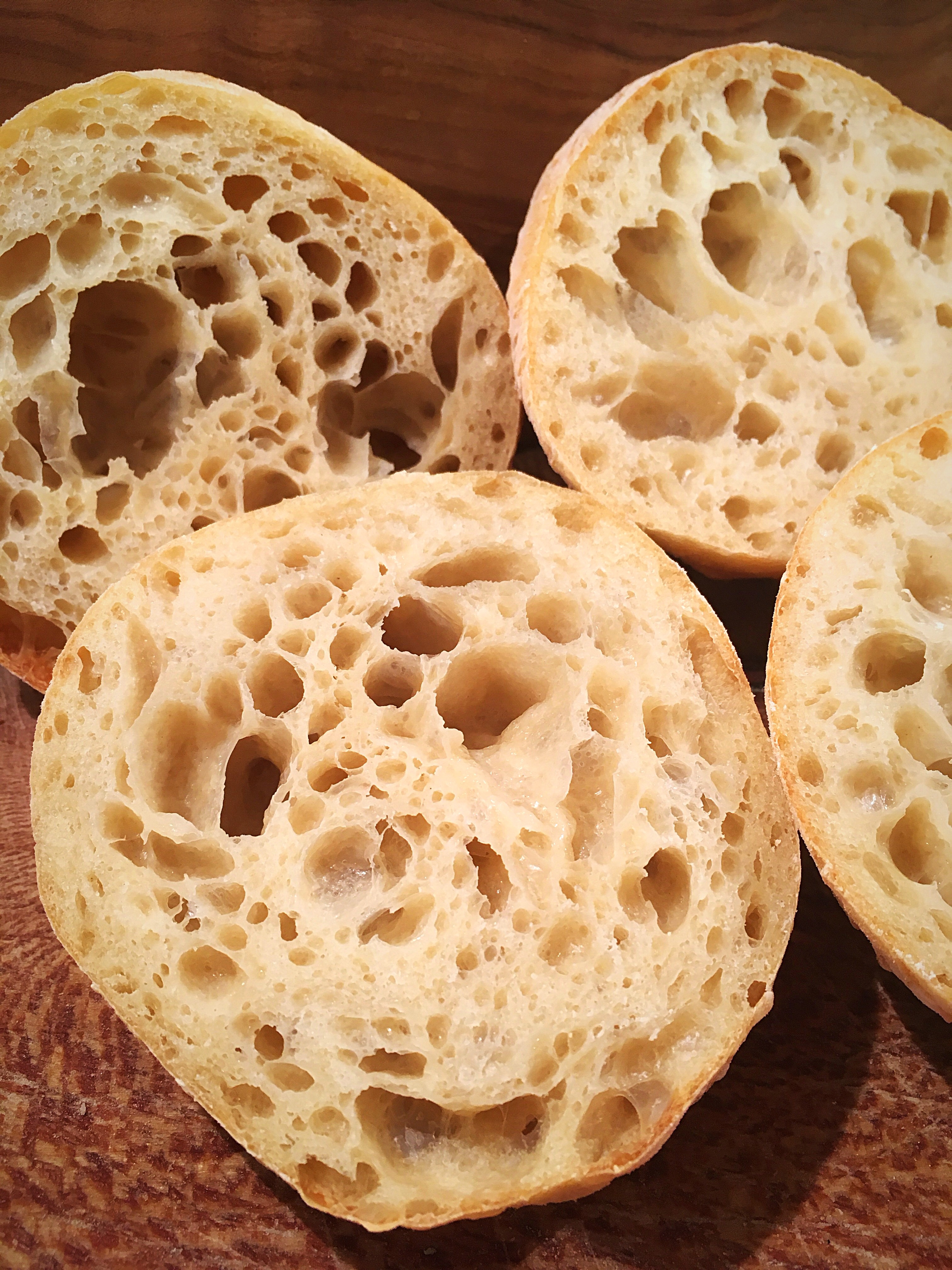 A close up of some bread on the table