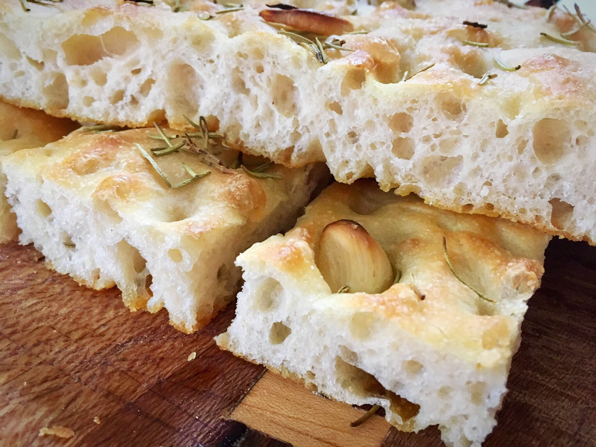 A close up of some food on a wooden board