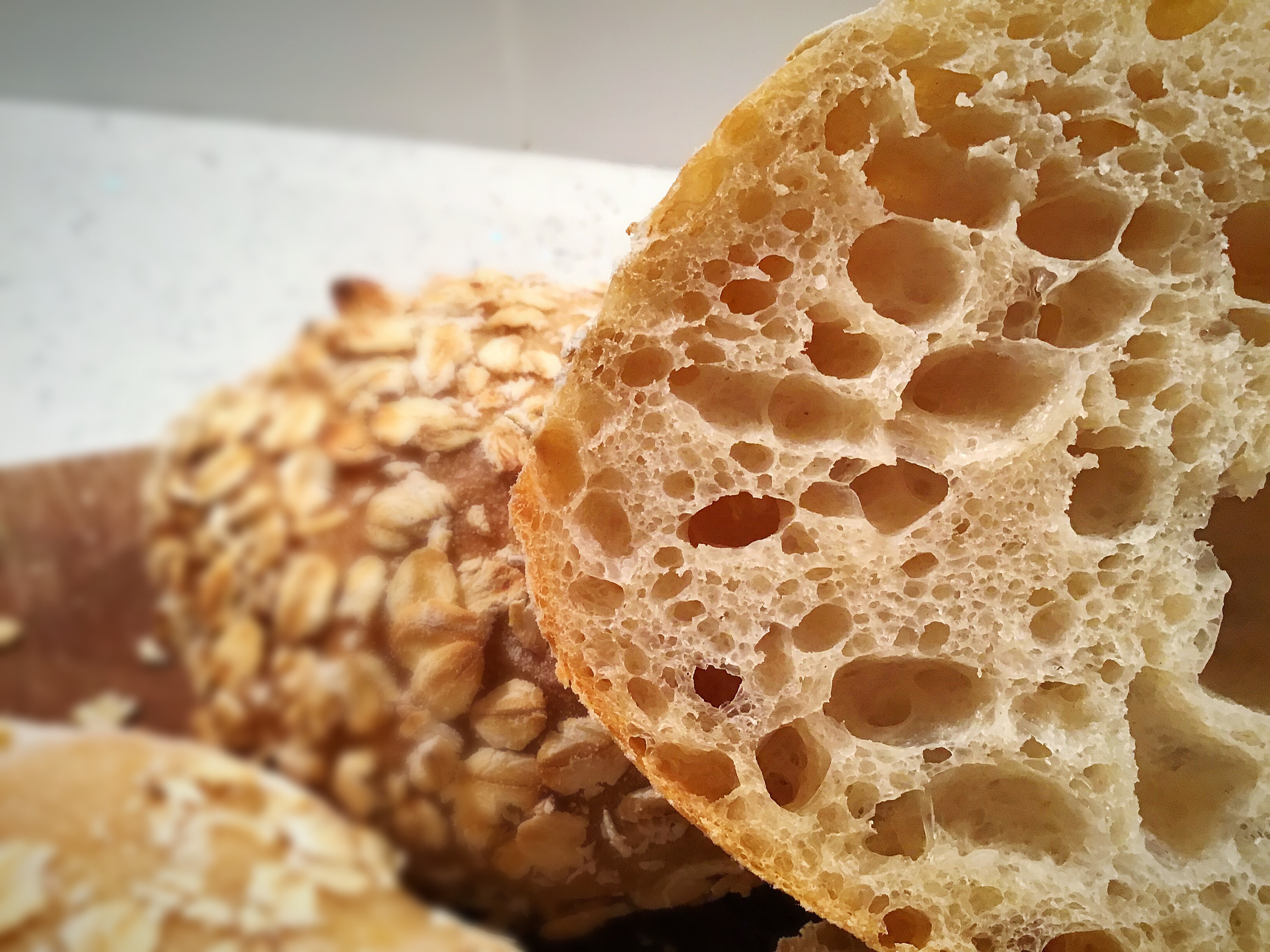 A close up of some bread on a plate