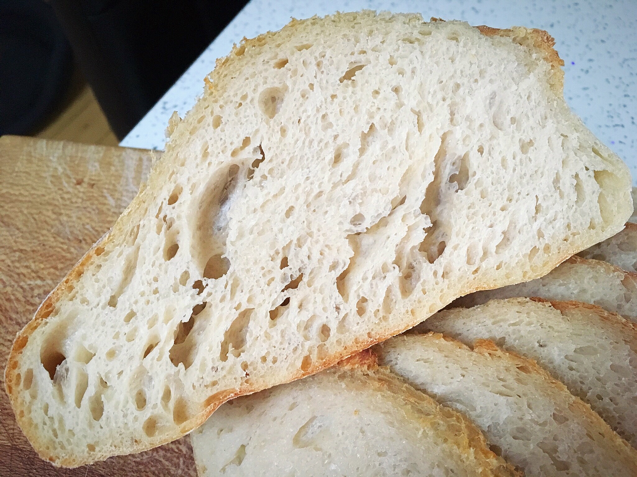 A close up of some bread on a plate