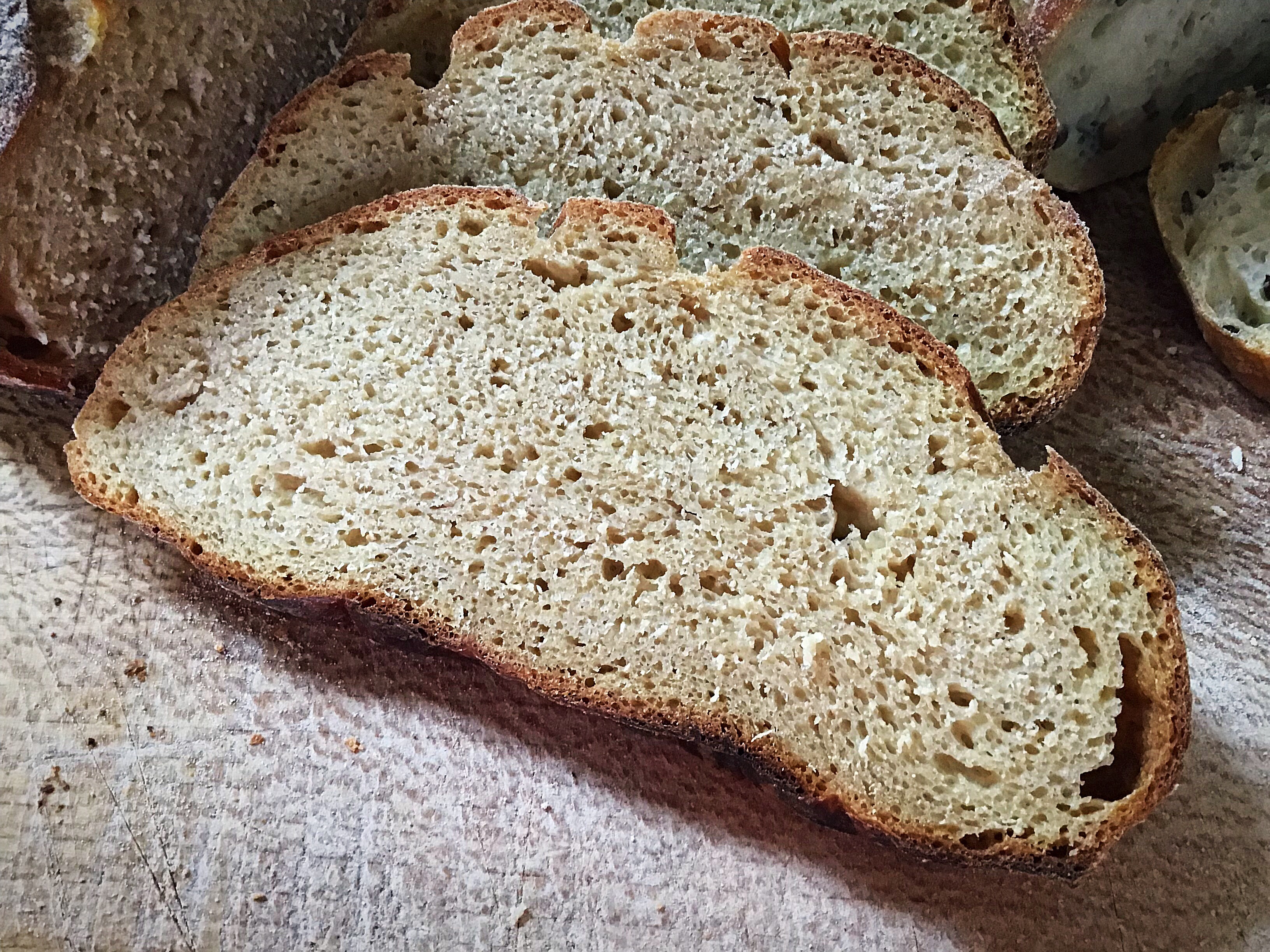 A close up of some slices of bread