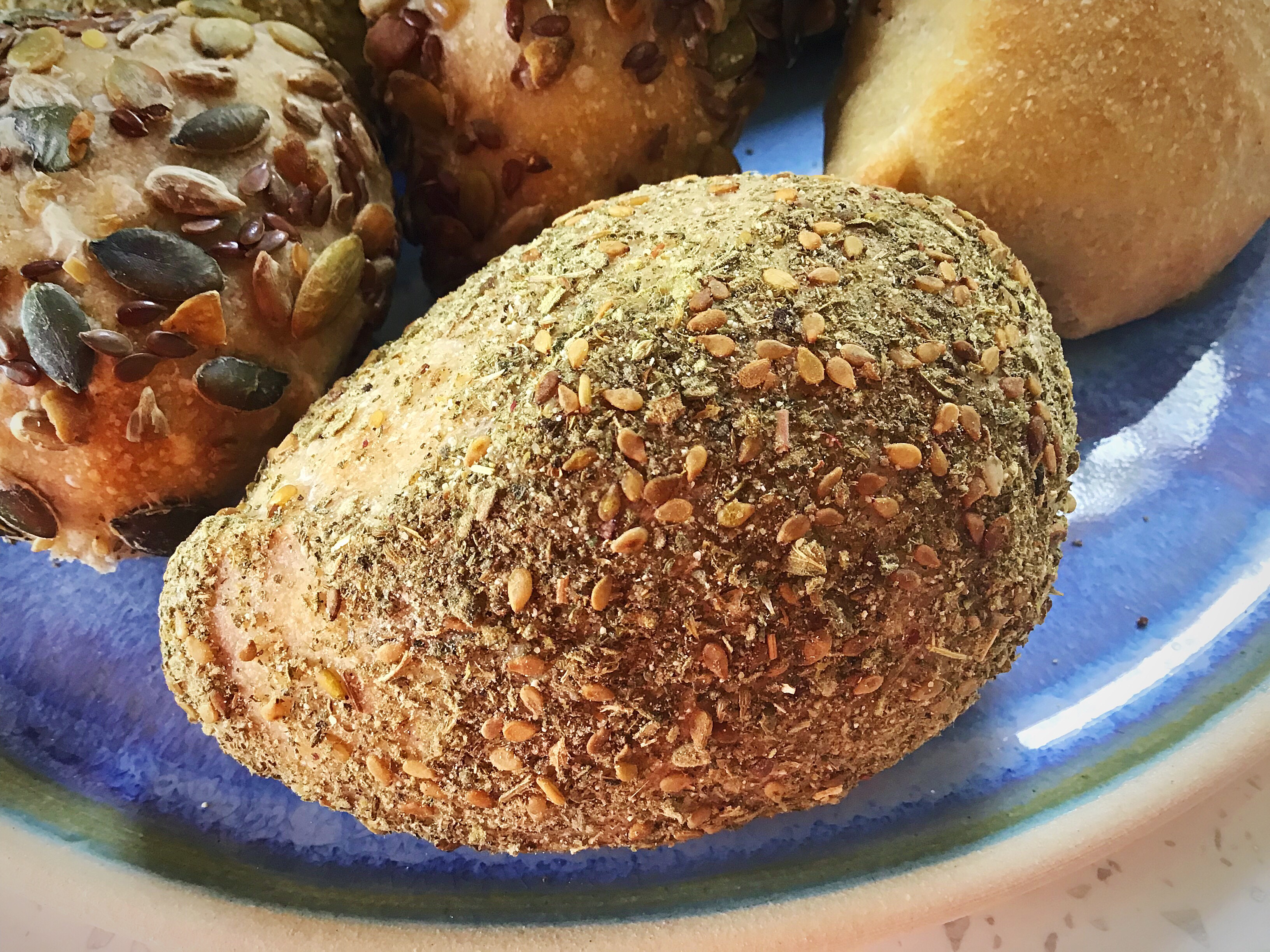 A close up of an avocado on a plate