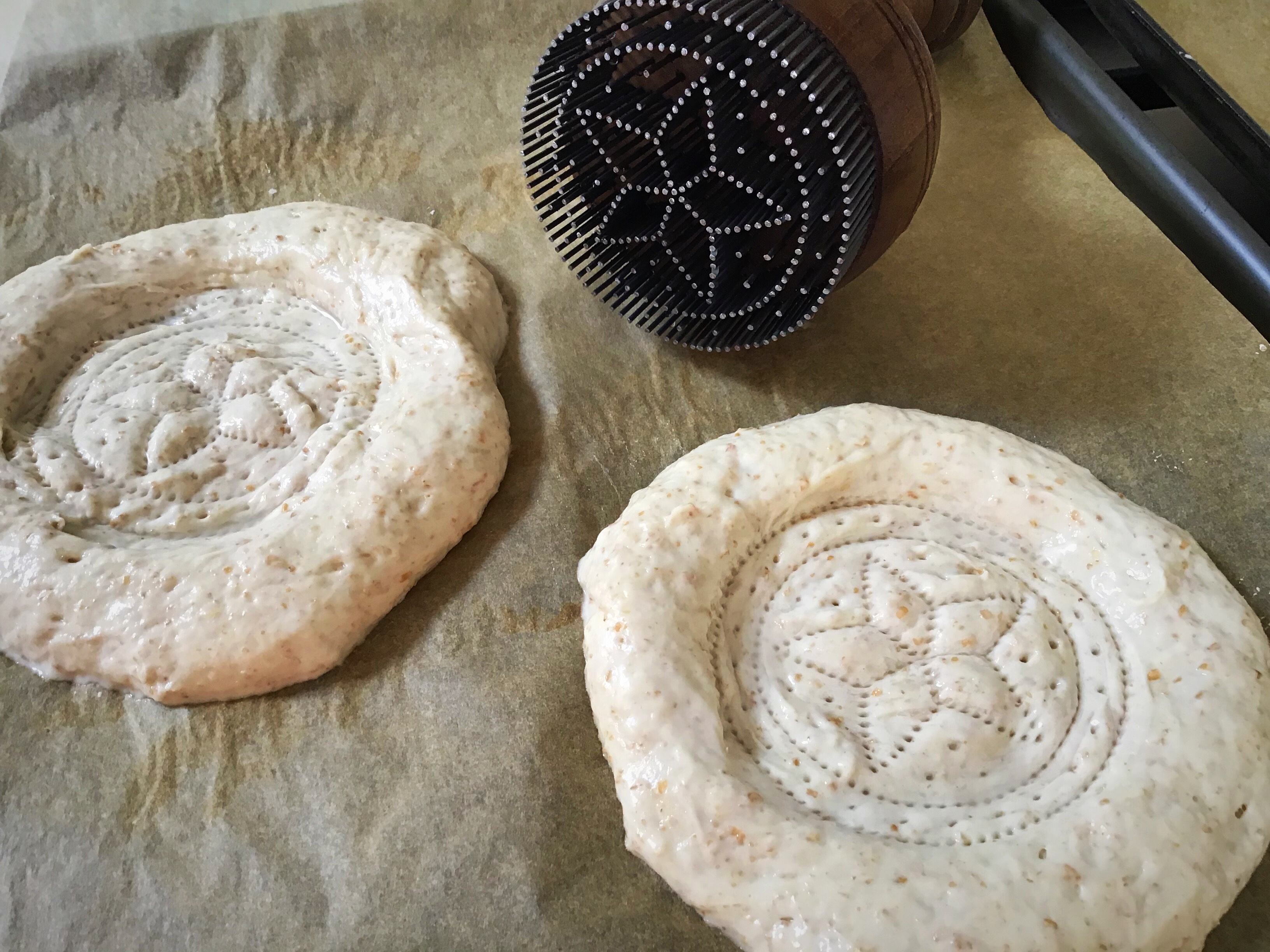 A pastry with a star design on it