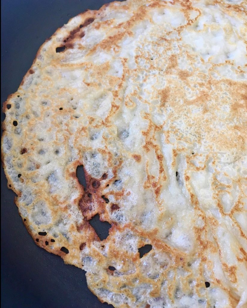 A close up of some food on the pan